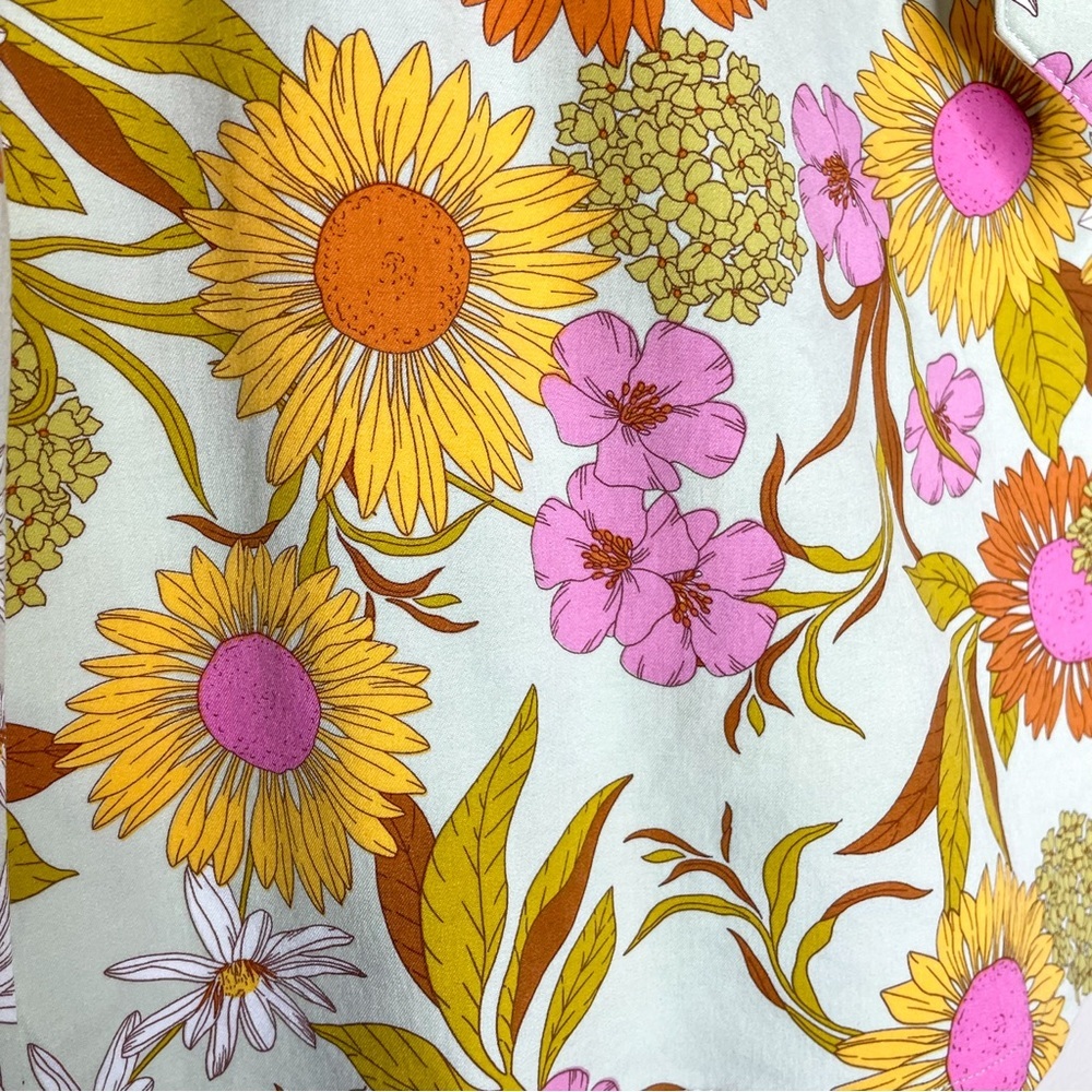 Spartina 449 Floral Midi Skirt in Cream, Pink & Yellow - Picture 7 of 9